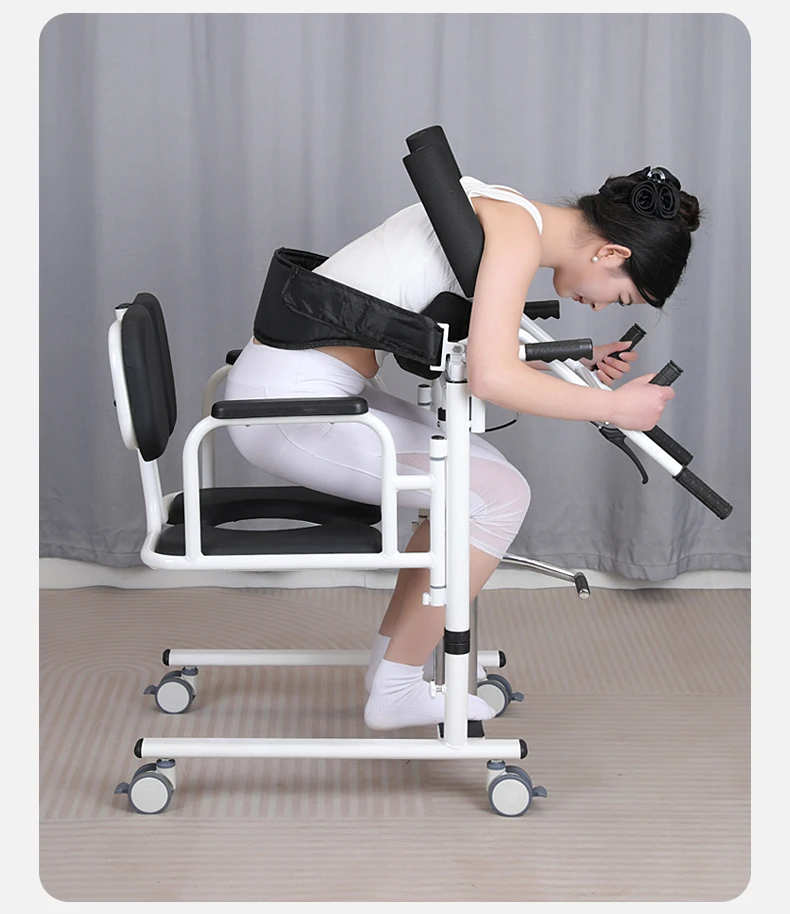 Bathroom Safety Equipment Paralyzed Patient Transfer Wheelchair with Commode Lifter for Moving Patients in Bath or Toilet factory