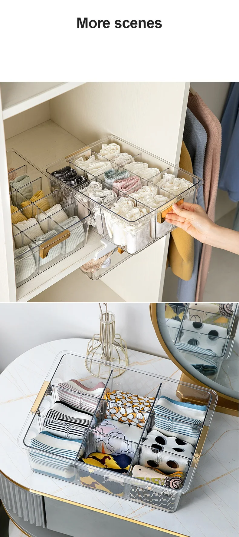 Transparent 9 Compartments Drawer Type Storage Box For Bedroom - Buy ...