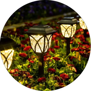 Vertak Waterproof IP44 Solar Outdoor Lawn Lamp Led Warm White Pathway Lawn Garden Light for Yard