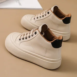 ZY8957 New Autumn Mid Top and Anti slip Student Thick Sole Elevated Sports Board Shoes Casual Running Shoes