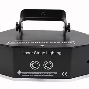 Six eyes scanning laser light fan Disco rotating colorful shaking atmosphere laser lighting source