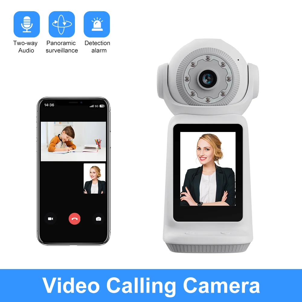 3MP Two Way Talk Video Calling Smart Camara De Vigilancia Con WiFi Para Bebes Online Home V380 Pro Indoor Camera With 3in Screen