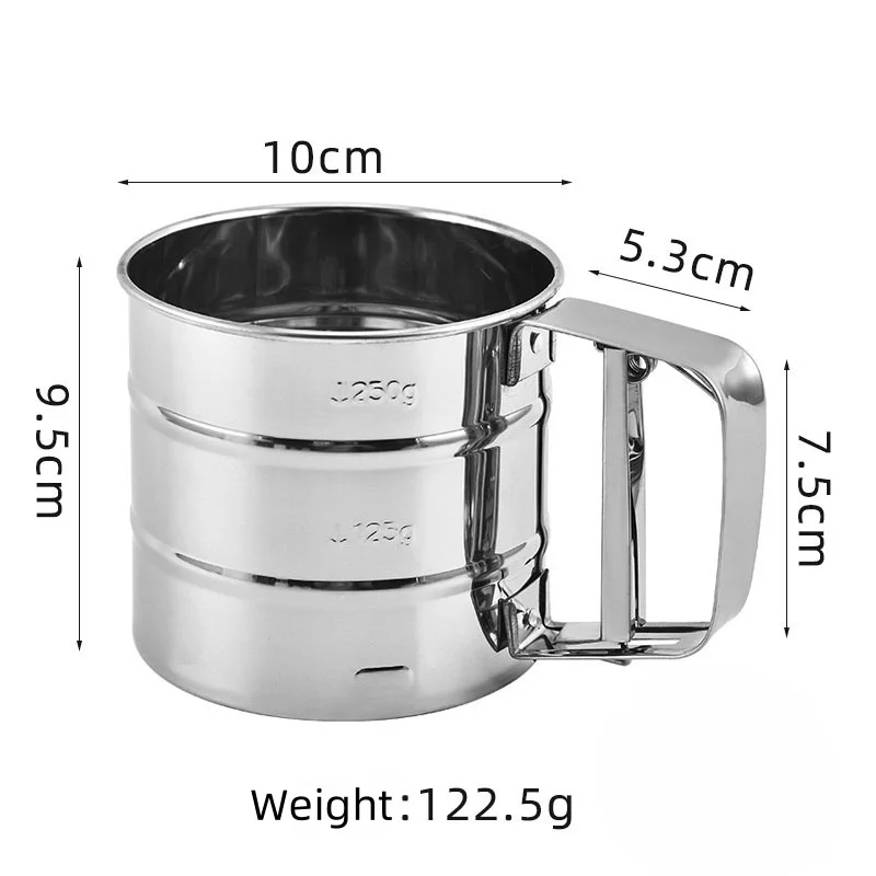 Wholesale Flour Sifter Stainless Steel Baking Fine Mesh Rotary Hand Crank for With One Press