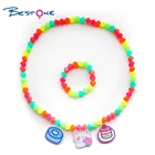 Acrylic Beads Sets Acrylic Bestone Customized Gilr Bracelet Candy Acrylic Beads Cute Charm Necklace Kids Jewelry Sets