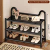 Zapatero plegable de 3 niveles, 50 cm, negro premium, con doble soporte