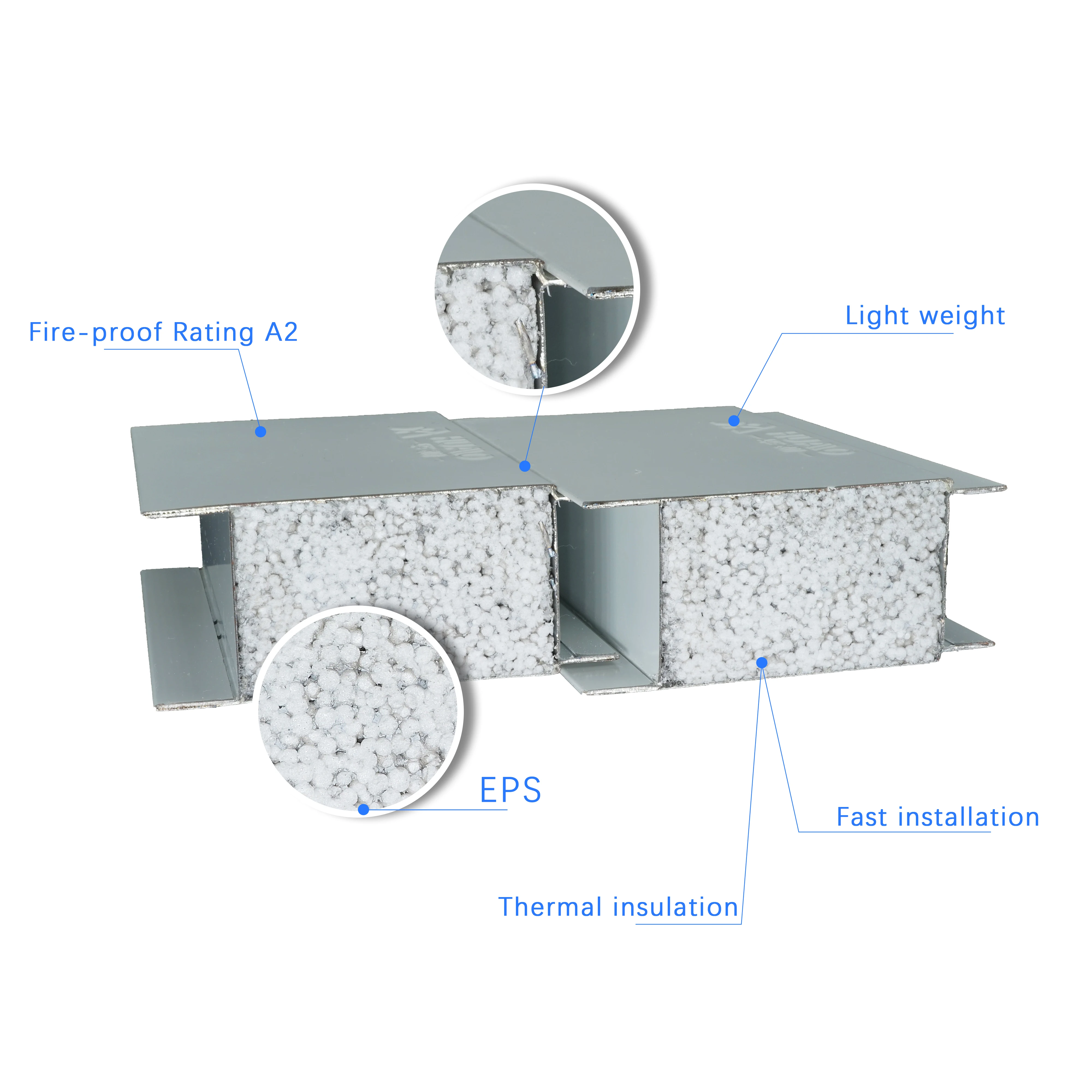 product ce standard sound insulation eps calcium silicate wall panel for food factory building-4
