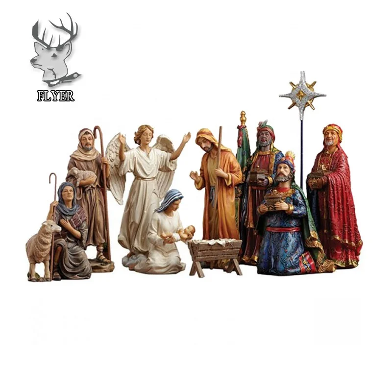 Factory Price Large Size Resin Nativity Set Catholic Religious Holy Family Fiberglass Religious Statues for Sale
