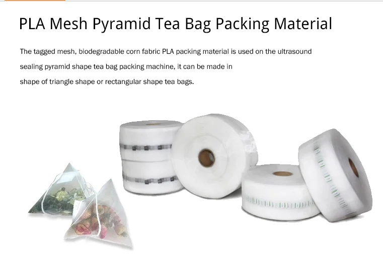 Pyramid Bag Packing Biodegradable Material Mesh Roll Tea Bags Packaging