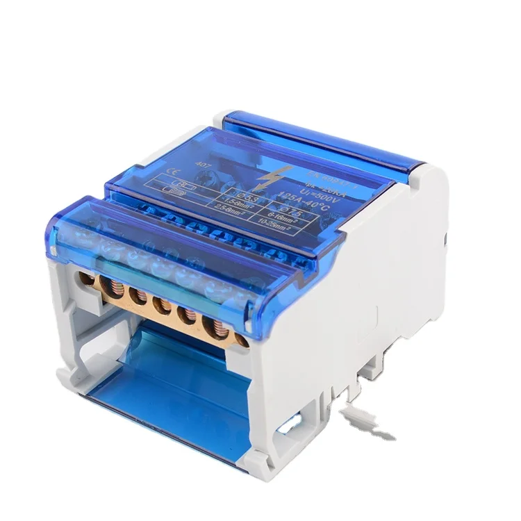 Direct Factory High Quality JH8407 With 4 Copper Bar Metal Box Din Rail Bar Terminals Connector Box From Jing Hong
