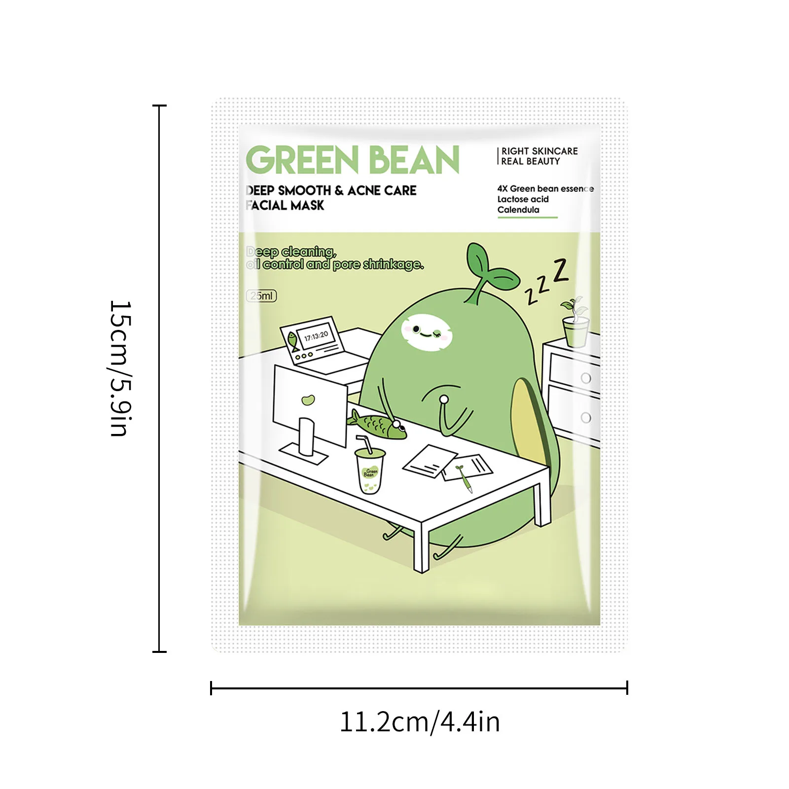 Halal Cosmetic Mung Bean Deep Smooth Acne Facial Mask Oll Control and Pore Shrinkage Acne Care Face Mask