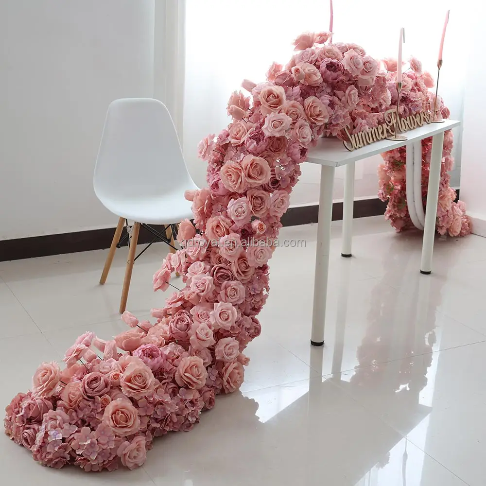 Hot Sale Table Centerpiece Flowers Runner Floral Artificial Flower
