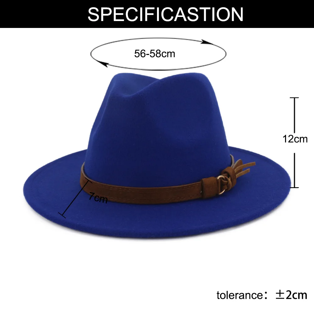 Wholesale New Arrive Custom Trilby Retro Large Brim Felt Fedora Hats