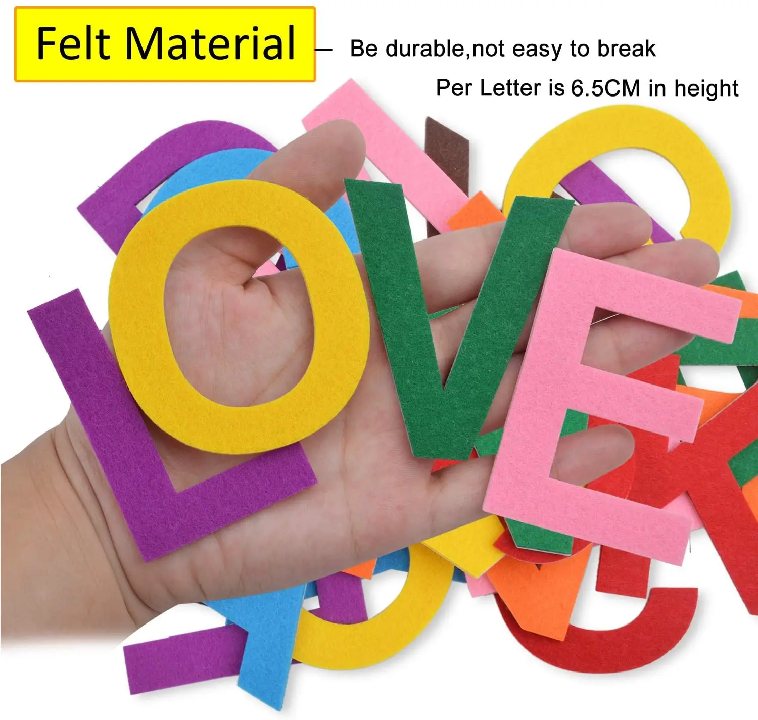 500 Pieces Outus 1 Inch Adhesive Felt Letters Felt Alphabet Letters Stickers for DIY Craft Ornament Assorted Colors 