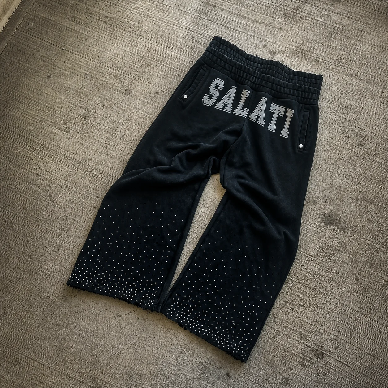 OEM Custom Embroidery High Double Waist Sweatpants Oversized Baggy Sweatpants Plaid Patchwork Jogger Side Stripes Hip Hop Pants gallery 3