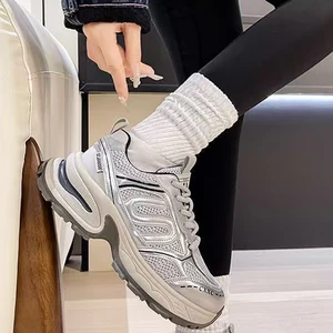 OEM/ODM Patchwork Upper Highly Breathable Thick Sole Outdoor Sports Women's Fashion Shoes with Height-enhancing Effect