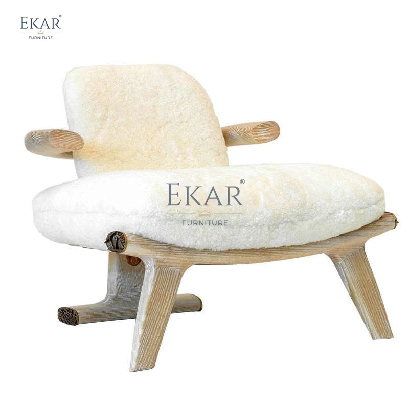 Modern Leisure Lounge Chair Velvet Fabric Cushion Soft Upholstered Wooden Legs Apartment Home Office Workshop Dining Room Bar