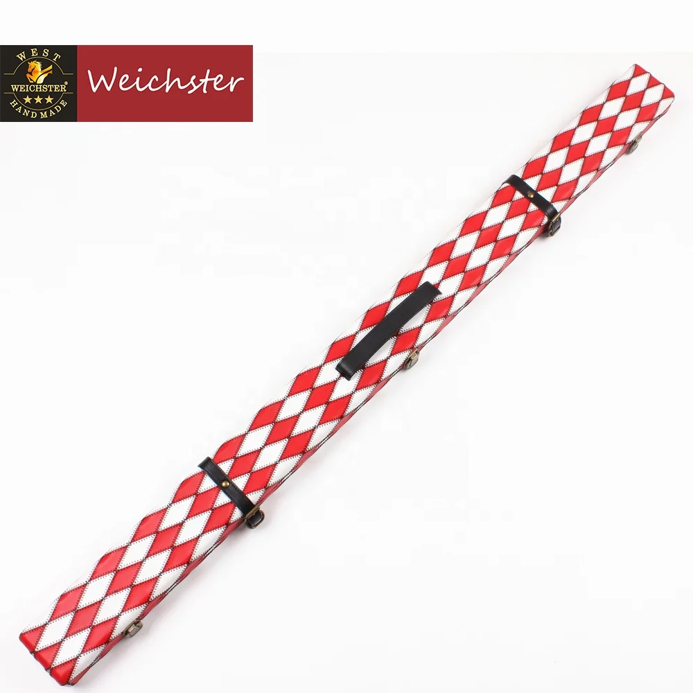 NEW QUALITY DELUXE PATCH RED BLACK DIAMONDS 3/4 SNOOKER CUE CASE 