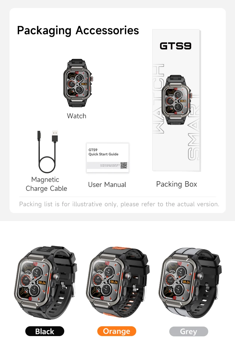 DF GTS9 MAI Health Vitality Score AMOLED Display Magnetic Heart Rate Blood Oxygen Sleep Monitoring HRV Stress Mood Tracking