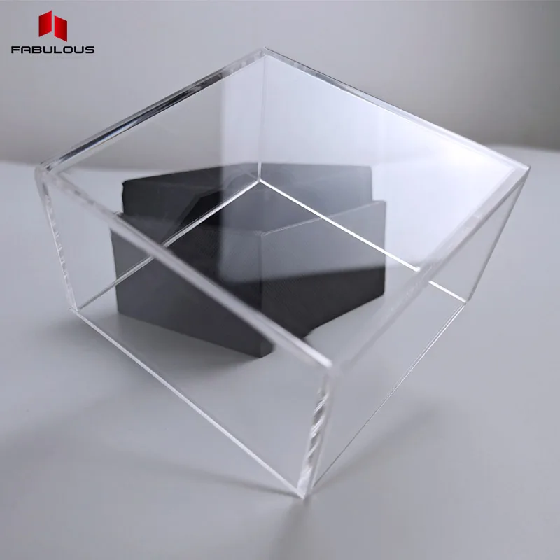 Custom Size Clear Extruded Acrylic Plastic Case Fabulous Place Card Display Rack with Lids Acrylic Boxes for Display