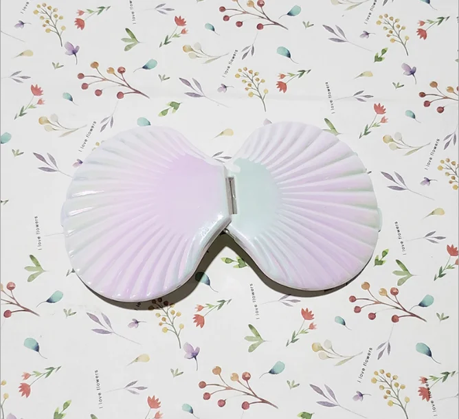 Private Label Seashell Shape Pocket Mirror  Foldable Makeup Mirrors