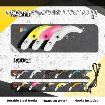 Wholesale 6cm 9.8g Printed ABS Carbon Steel Artificial Hard Bait Minnow Lure for Bass Pike Trout-Saltwater/Lake/Stream – Minnow – view 3
