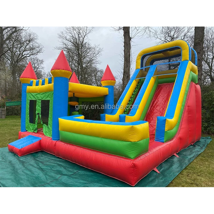 Precio barato hupfburg Casa de rebote comercial inflables tobogán de agua  gorila inflable Combo para niños