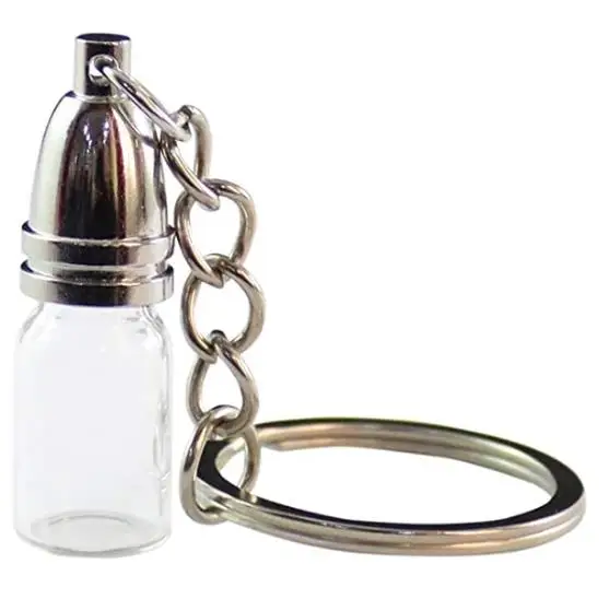 11*35mm Titanium steel urn bottle pendant commemorate pets ashes  perfume bottle pendant jewelry urn keyChain