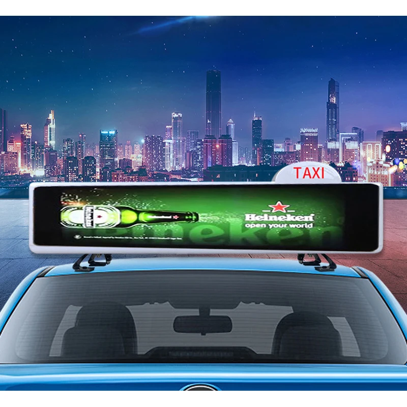 Manufacturers Direct Car Led Display Ceiling Light Hd Full Color Video Screen Abs+Uv Curable Material Hd Waterproof Led Screen