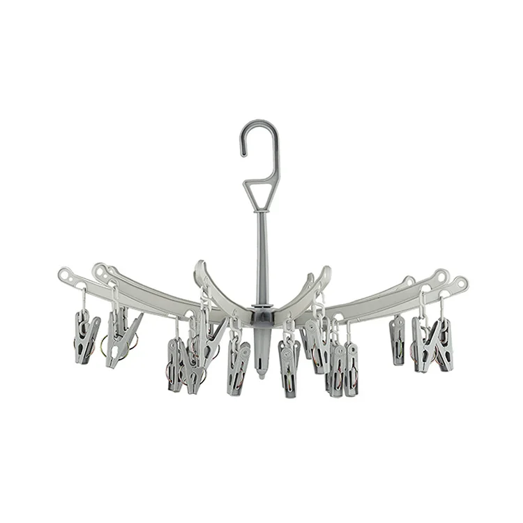 Hanser 20 Clips Plastic Clothes Hangers Clothing Folding Sunning Hanger