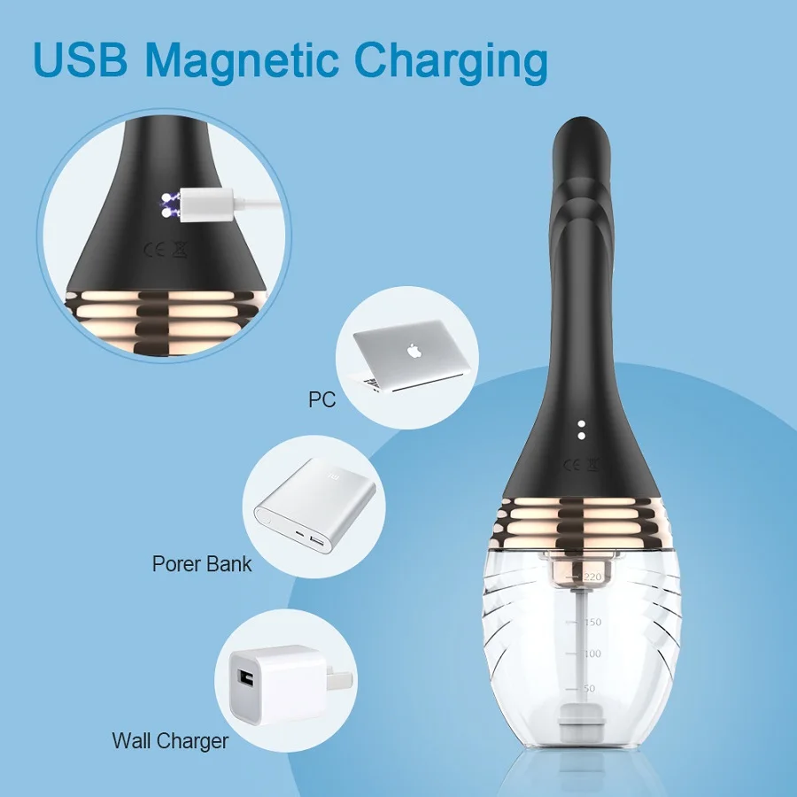 Bulb Design Automatic Electric Ball Enema Vagina Anal Cleaner Douche Anal Sex Toy for Men Women