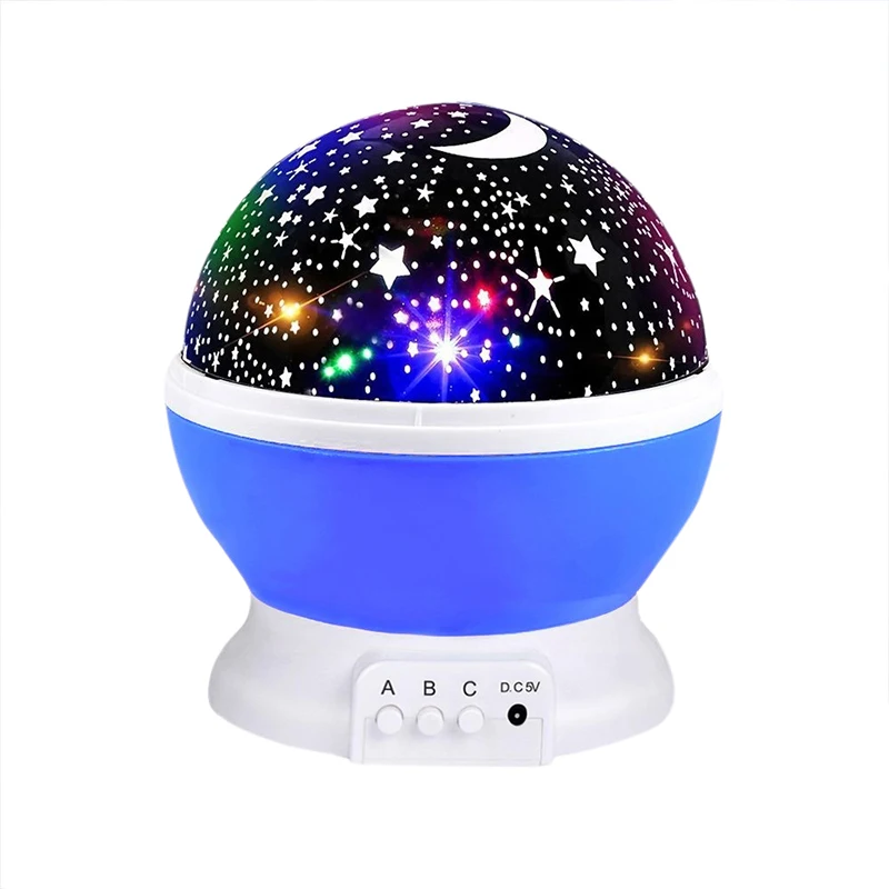 Takraw Shaped Children Night Lights Beautiful 3D USB Rechargeable 360 Degree Rotating LED Star Galaxy Projection Lamp