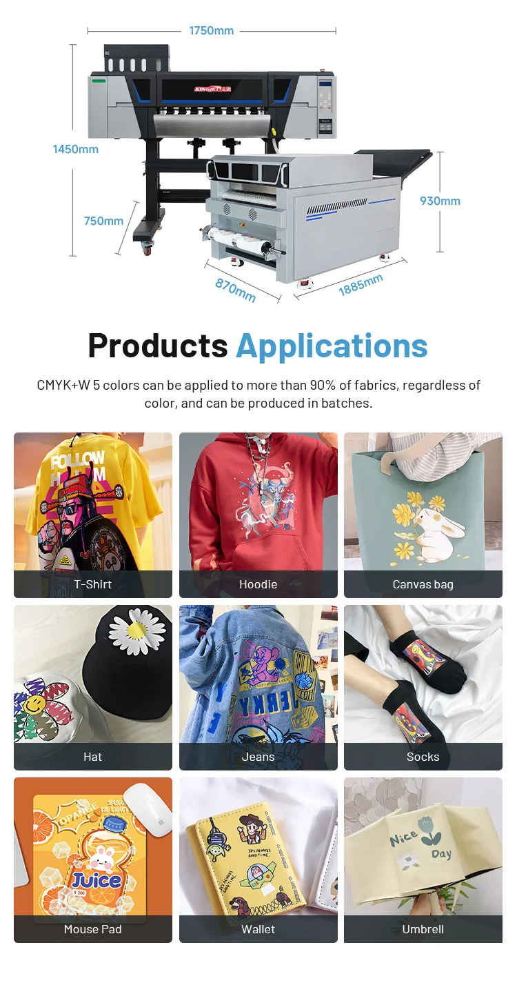 Dtf Printer Printing Machine 60cm I3200 T-shirt Printing Machine 24 ...