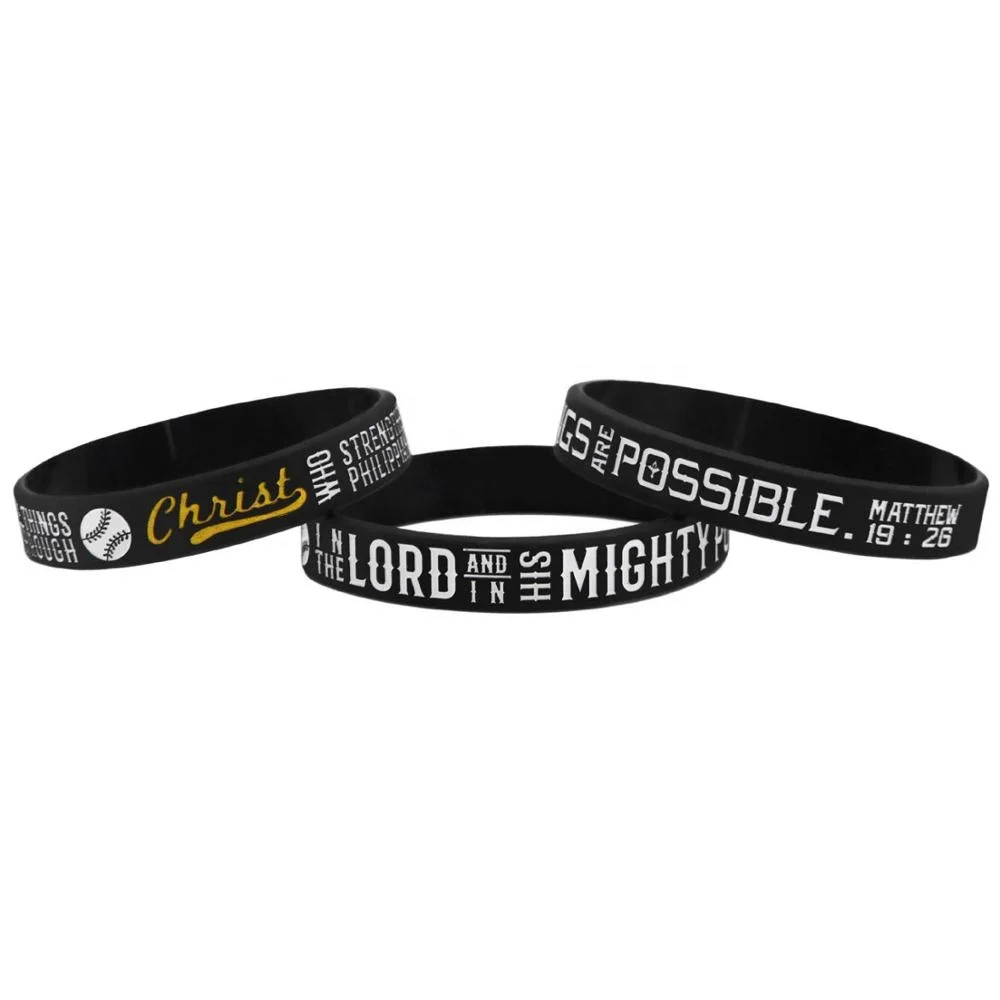 Power of Faith Baseball Bible Verse Silicone Wristbands with Christian  Inspirational Sayings Motivational Rubber Bracelets