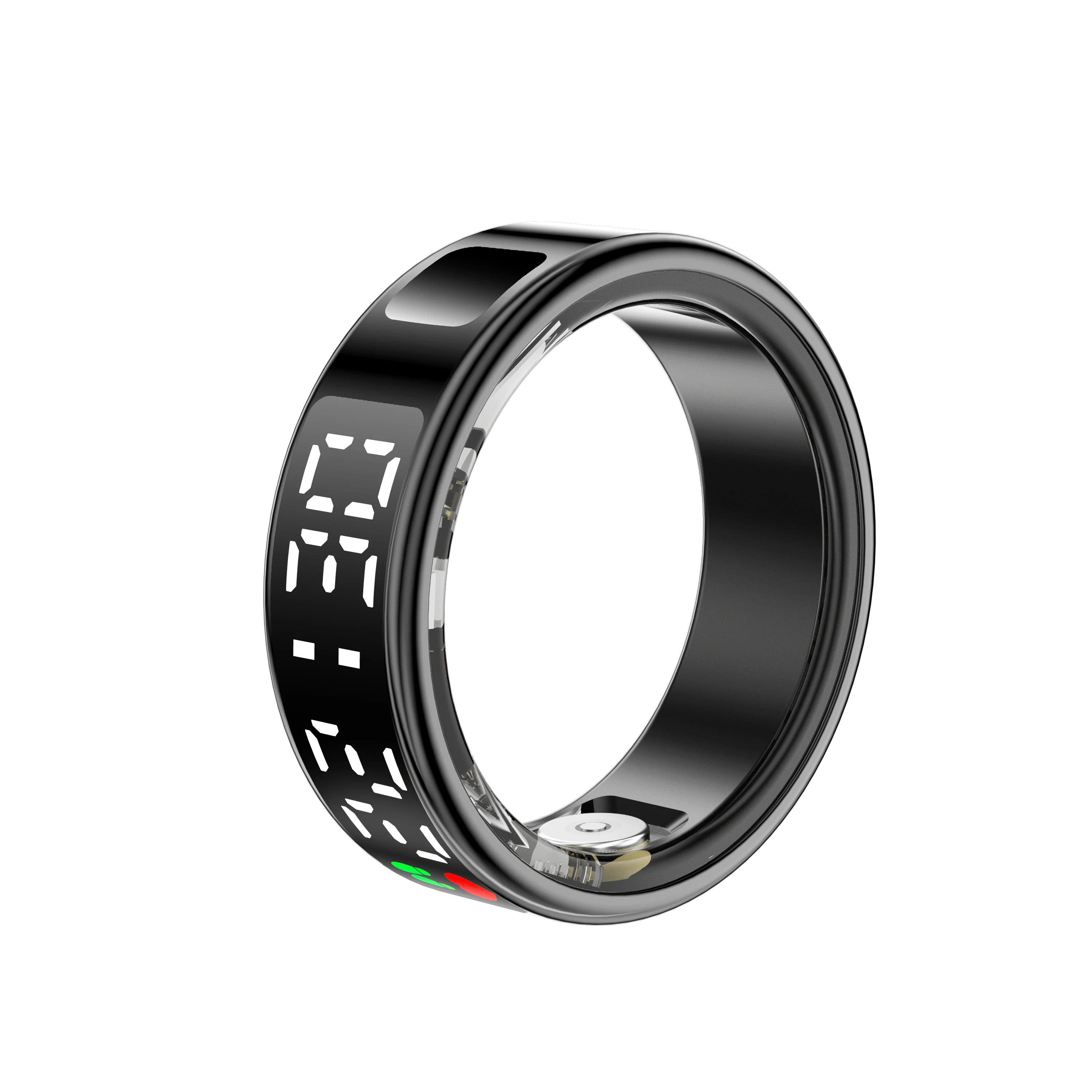 2025 Smart Screen Rings Charging Case Gesture Control Stainless Steel Health Monitoring Heart Rate Blood Oxygen SR08 Smart Ring
