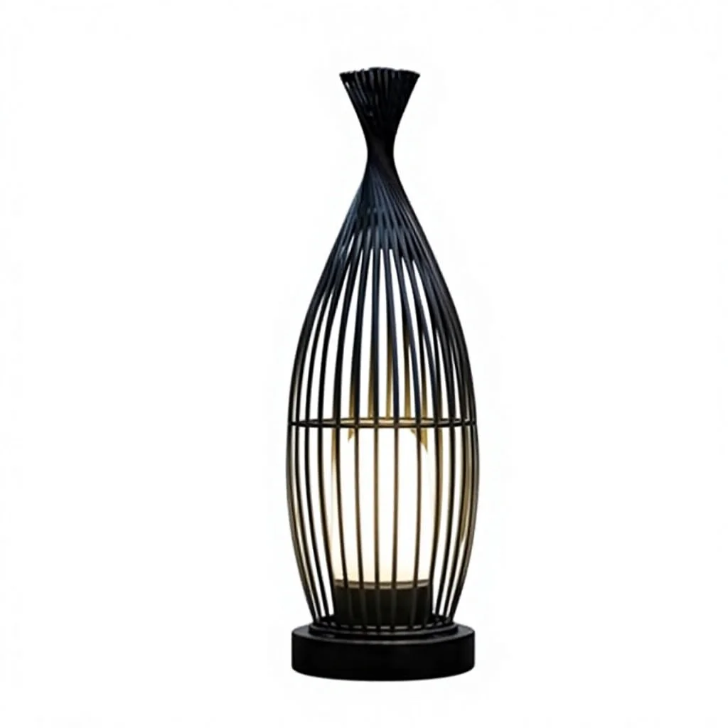 Lampu Dekoratif Halaman Luar Ruangan Bergaya Tiongkok Baru Berbahan Logam, Lampu Taman Berbentuk Sangkar Burung untuk Halaman Villa dan Taman, Lampu Lantai Taman dengan Cahaya 3500K