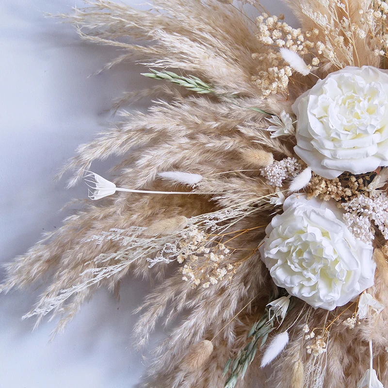 Hagning Diy Dried Flowers Boho Wedding Backdrop Decor Pampas Grass Wall Floral Arrangement Set Rustic Boho Fall Pampas supplier