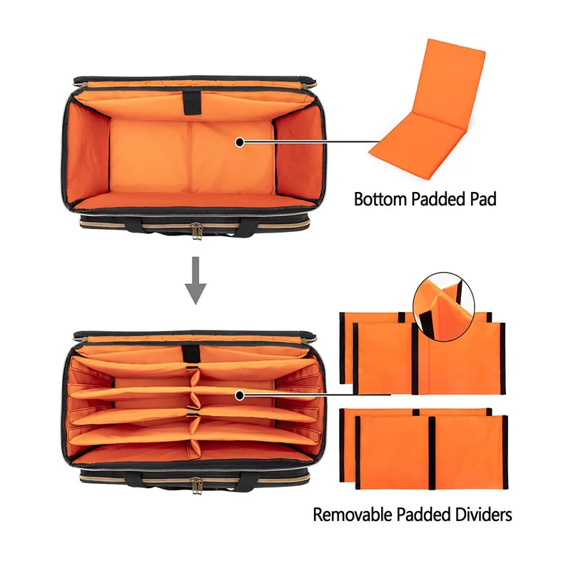 Large Travel Dj Cable File Bag Cable Organizer Bag With Inner