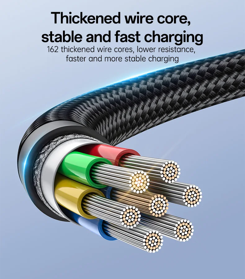 Yesido 1.2 Meter 66W Fast Charging USB to Type-C Streamer Light Support CarPlay Zinc Alloy Data Cable CA137C