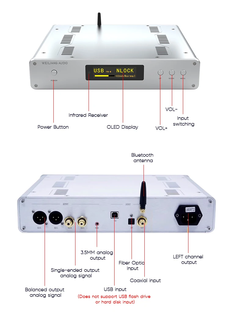 BRZHIFI DC300 Decoder Dual es9038pro CSR8675 BT 5.0 Balanced headphone amp USB Remote Control home theater wifi dac supplier