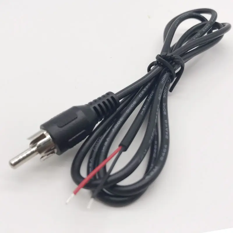 1m Custom Rca Male Plug To Bare Stripped Wire Tinned Ends Cable Buy Speaker Wire Rca Male Plug