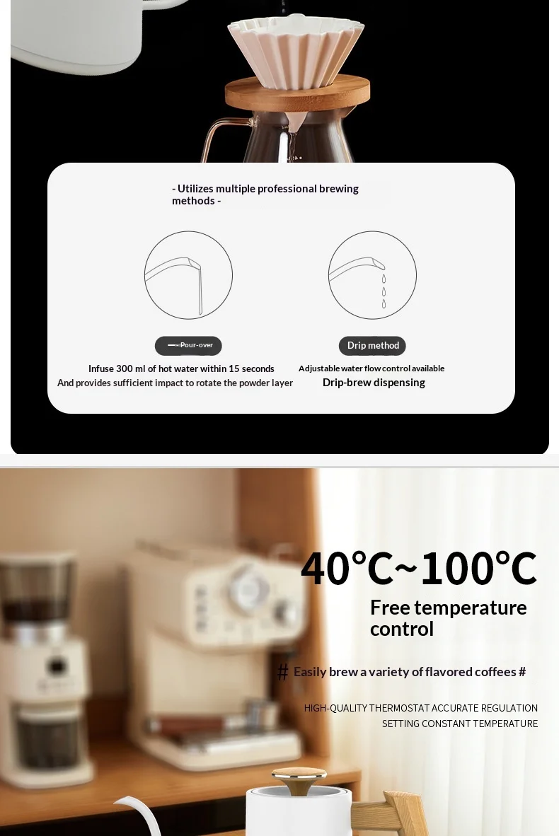RSC Wholesale Smart Wi-Fi Temperature-Controlled Coffee Kettle Touchscreen 304 Stainless Steel Electric Kettle K025 H9bde00cb002946af985a8cddf0f151b5p