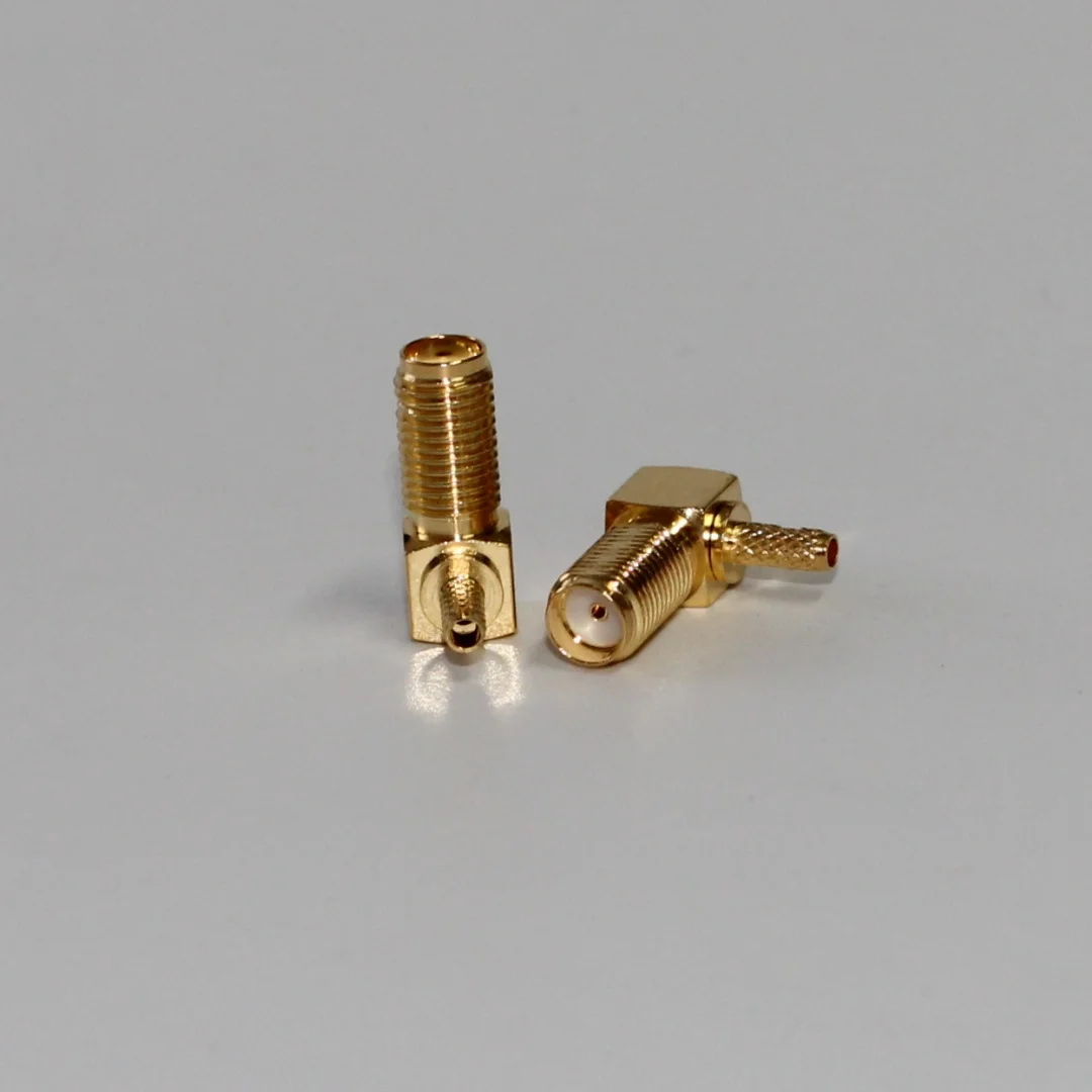 product sma kw15 connector rf brass gold plated angle sma female connector for rg316-1