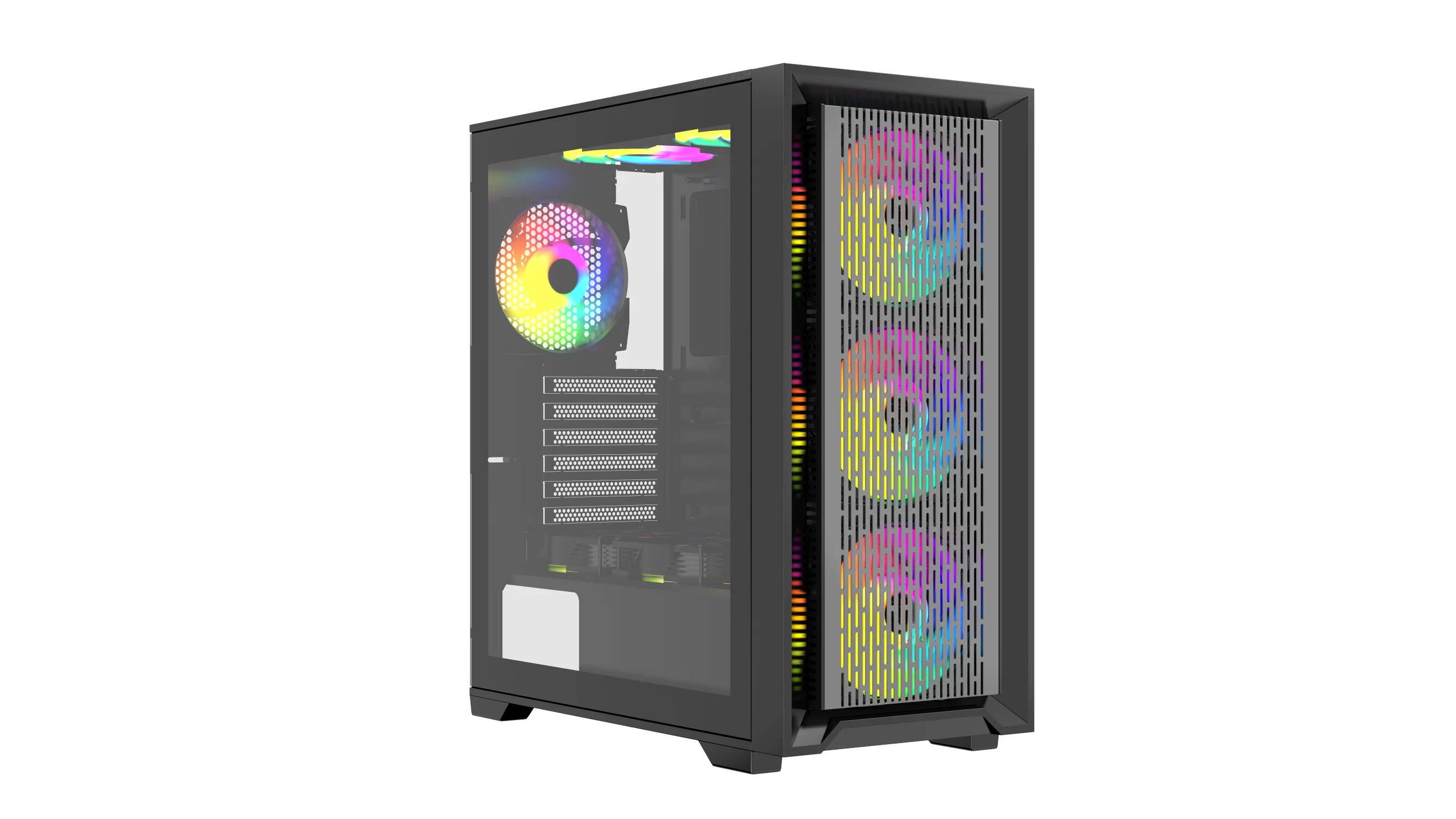 Full Tower Purple Atx Open Air Rackmount Office Pc Case Anime Oem Tank