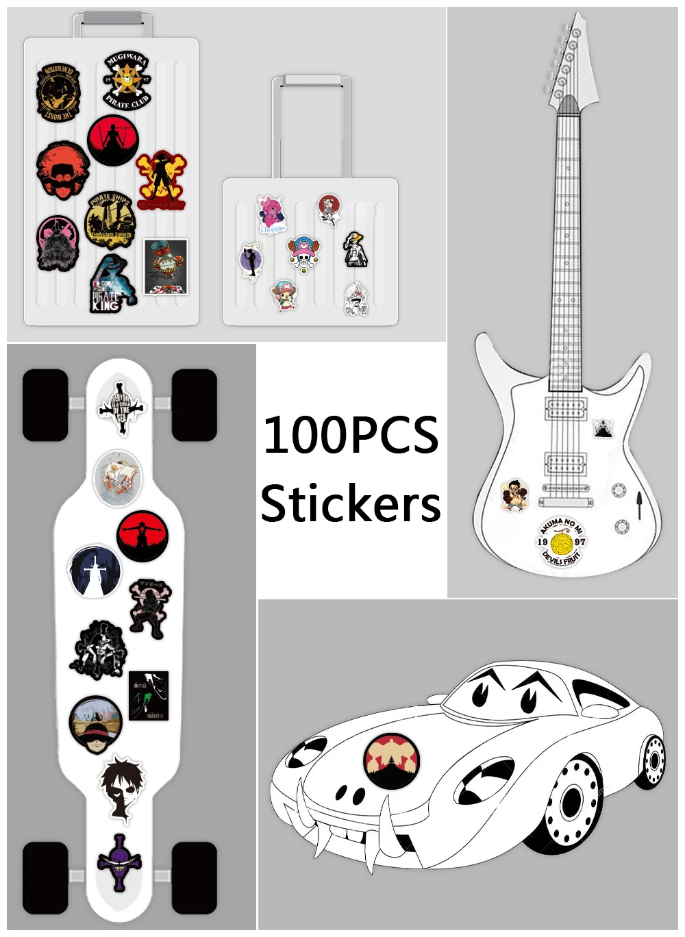 100pcs Cartoon Graffiti Stickers - DIY Anime Fun