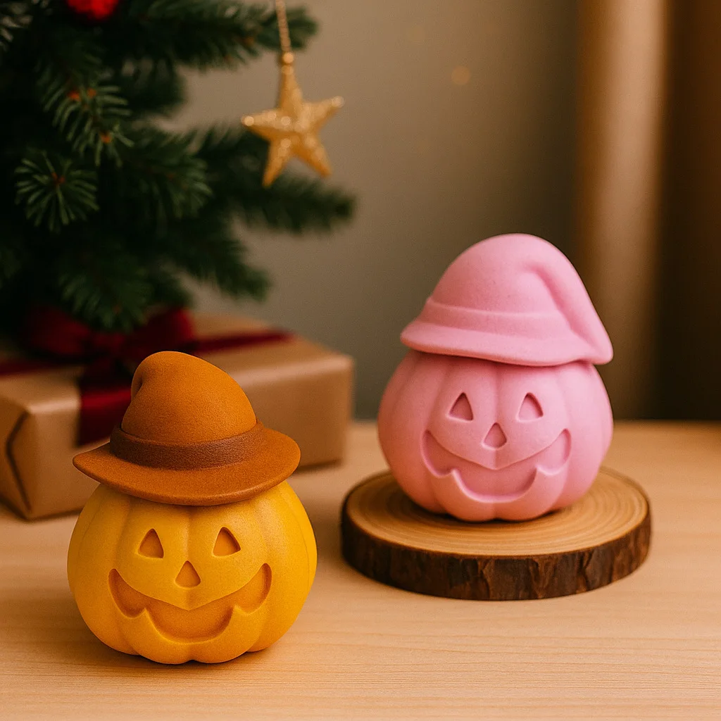 Halloween Creative DIY Silicone Resin Crystal Drop Pumpkin Candle Cute Cartoon Ornaments for Holiday Gifts Cake Tools factory