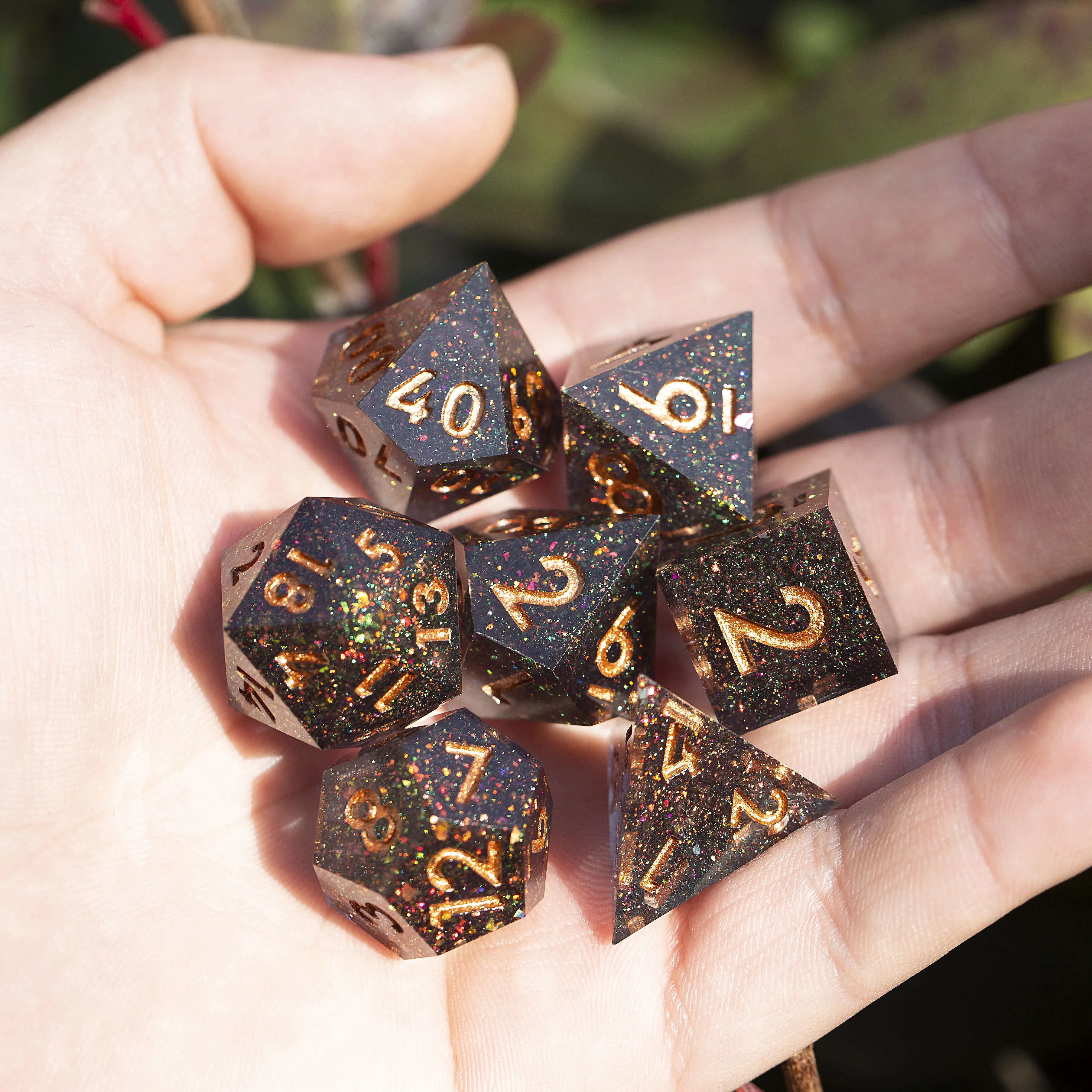 Mini Dnd Dice Set Handcrafted Resin Dnd Dice With Sharp Edges