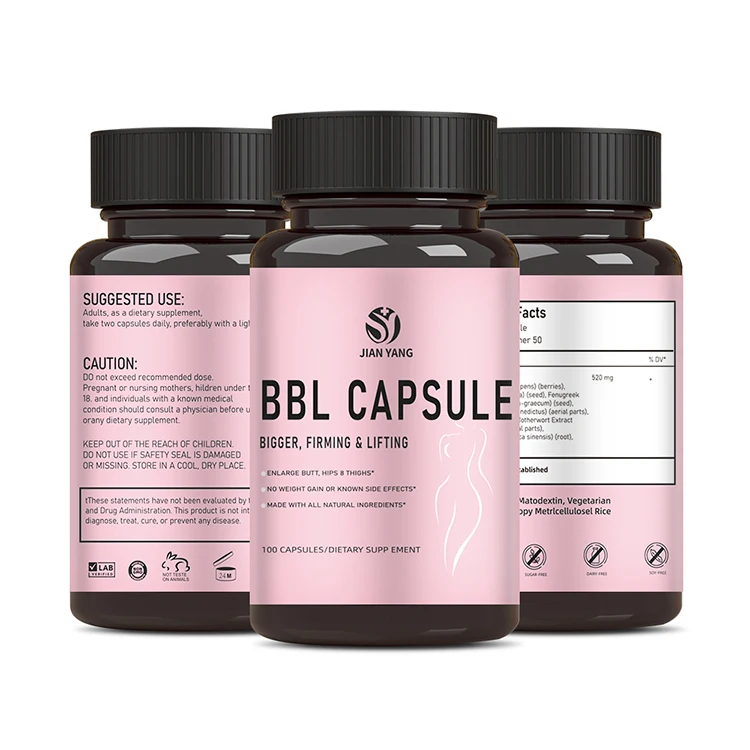 BBL Butt Enhancement Capsules Private Logo Buttock Booty Hip Enlargement Big Butt Enhancement 60 Capsules