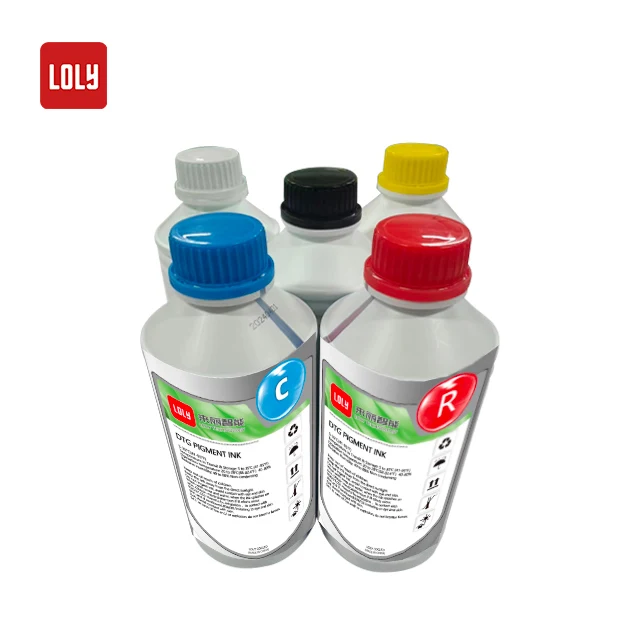 China Factory wholesale high quality DTG specialized 5colors+W+VI printing ink for DTG inkjet printer direct printing usage
