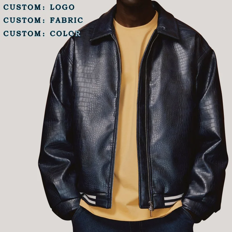 YUJIA OEM Autumn/winter Fashion Retro Washed Leather Jacket