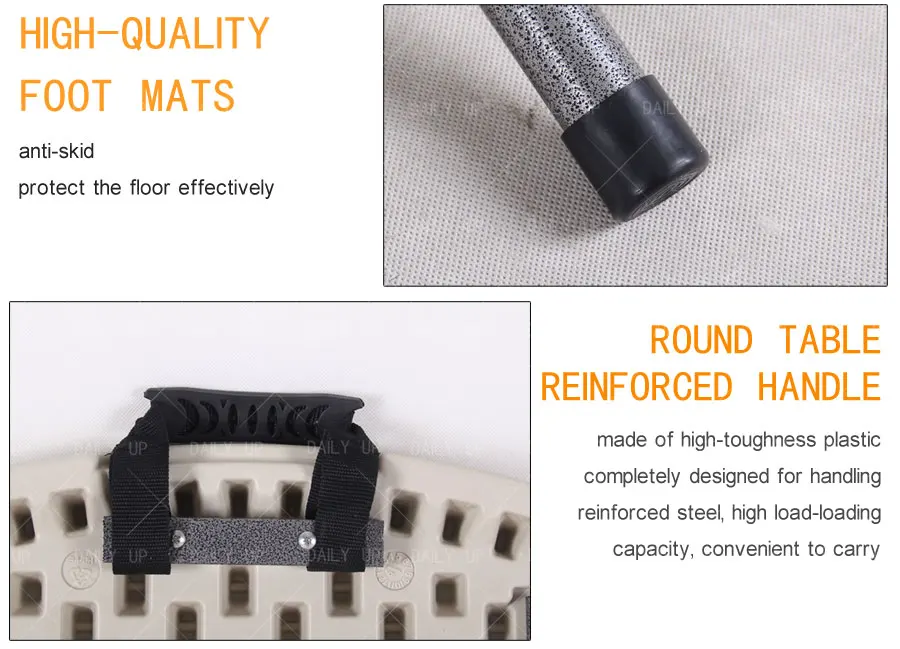 Banquet Folding Round Table For Sale Outdoor White Plastic 456ft Dining Round Table Designs Party Suitcase HDPE Wedding Table